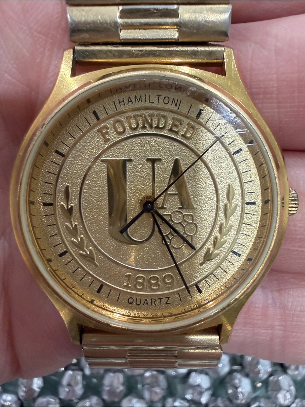 Hamilton Gold-Tone University Emblem Quartz Watch